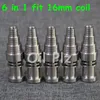 El Aletleri Evrensel 6 Arada 1 Domeless Titanyum Tırnaklar 10mm 14mm 18mm Erkek ve Kadın Tırnak GR2 Uygun 16mm Isıtma Bobini