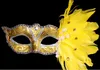 Nya jul Halloween Masquerade Feather Masks Fjäderfärgade födelsedagsfestmasker