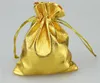 Gold Silver Drawstring Organza Bags Jewelry Organizer Pouch Satin Christmas Wedding Favor Gift Packaging 7x9cm 100st Lot291N