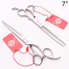 Z1006 7" 440C Purple Dragon Silver Professional Human Hair Scissors Barber"s Hairdressing Shears Cutting and Thinning Scissors Styling Tools