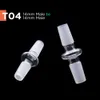 Convertidor de adaptador de vidrio 14 tipos diferentes 10 mm 14 mm 18 mm Junta macho y hembra para tuberías de agua Plataformas petroleras Bongs de vidrio