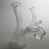 New arrival min glass water bong with quartz banger 3mm thick short neck little oil rig glass recycler heady beaker water pipes