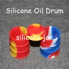 Conteneur de baril d'huile de silicone bocaux boîtes dab conteneurs de forme de tambour de cire 26 ml grands outils de dabber d'herbes sèches en silicone approuvés par la FDA