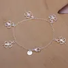 8 pieces a lot mixed style brand new fashion women's plated sterling silver Bracelet, Ball Clover heart plate 925 silver Bracelet EMB32