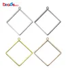 925 Sterling Silver Square Charms Creux Colle Blanc Pendentif Plateau Lunette Réglage Charme À La Main Bijoux Accessoires ID35989