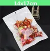 100pcs 14*17cm White/Clear Self Seal Packing Bags Resealable Zipper Plastic Retail Packaging Bag, Zip Lock Package With Hang Hole