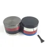 Pepper Grinders Herb Metal Ginder 55mm 4 Couche Tobacco pour fumer 5 couleurs ZICN Alliage CNC Dents Outils colorés