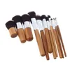 Bamboo Makeup Brushes Set Cosmetics Maquiagem Profissional 11 st Högkvalitativa kosmetiska borstar Kit Borste Gratis DHL