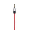 Groothandel zwart rood 6.5mm 3.5mm lente vervangende audiokabel hoofdtelefoon voor monster beat pro detox solo aux kabel 10 stks / partij