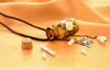 Necklaces Pendants Long retro leather cord sweater Chains Necklaces Wooden cork carved wishing bottle necklace