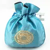 Etnisk broderi Sun Fabric Presentpåse Satin Drawstring Smycken Presentförpackning Väskor Lavendel Parfymmynt Förvaring Pocket Sachet 3pcs / Lot