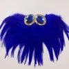 Handmade men blazer accessories /ostrich feather crystal epaulette/epaulet shoulder/host performance costume wholesale