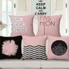 Eenvoudig ontwerp kussenhoes modern roze sierkussen behuizing liefde citaat sofa chaise almofada Kerstdecoratie voor thuiskantoor