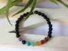 SN0341 Design Yoga Armband 7 Chakra Black Onyx Stone Armband Spiritual Healing Armband för kvinnors turkosa smycken2717