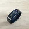 błękitne stalowe pierścienie męskie