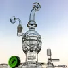 Faberge Egg Glass Bong Showerhead Percolator Recycler Oil Dab Rigs Swiss Perc Water Pipe Recycler Bongs 14mm Female Joint with Bowl