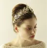 Großhandel Mode Hochzeit Braut Krone Tiara Blattgold Stirnband Haarschmuck Schmuck Kristall Strass Kopfschmuck Kopfschmuck Perlenband