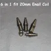 6 I 1 titanium banger -verktyg passar 20mm elektrisk spole domelös ti nagel för manliga och kvinnliga titaniumbangers naglar263w