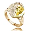 Austria crystal Czech Silver or Gold plated Ring diamond Jewelry rings 10colors Heart shaped Rings for Women wedding