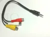 20 stks 3.5mm 4-polig AV MANNELIJK NAAR 3RCA FEMALE M / F AUDIO VIDEO KABEL-connector