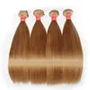 Honey Blonde Human Hair Weaves Bundles Color 27# Brazilian Peruvian Malaysian Indian Russian Straight Virgin Remy Hair Extensions Grade 8A