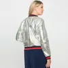 Оптовые куртки Женщины Европейская и американская модная тенденция дикого металла цвет PU бейсбол G1222