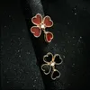 Fashion brand silver 18k rose gold 316L stainless steel women flower stud earrings ear studs jewelry