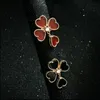 Fashion brand silver 18k rose gold 316L stainless steel women flower stud earrings ear studs jewelry