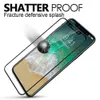 Pour iPhone X 8 8 plus en fibre de carbone Cadre 2.5D 9H dureté anti-empreintes digitales écran en verre trempé Protector haute définition couverture complète