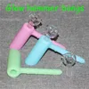 Glow in Dark Silicone Hamer Blunt Bong Hookahs Bubblers Mini Travel Bongs Douchekop DAB RUG Siliconen Bubbler Oliereiljes 18.8mm Gewricht Gratis DHL