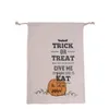 Bolso de tela de algodón con lazo Bolsa de calabaza Linterna de Halloween Favor de Halloween con truco de Halloween Bolsas de Halloween