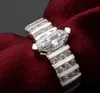 다이아몬드 결혼 반지 실버 색상 약혼 반지 여성을위한 패션 보석 새로운 디자인 크리스탈 라인 석 선물