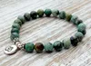 SN1035 Genuine African Turquoise Wrist Mala Beads Chakra Bracelet Yoga Bracelet Buddhist Prayer Healing Depression Anxiety Crystal2605