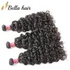 9A Brazilian Hair Bundle Quality Human Hair Extensions Natural Black Color Water Wave Wavy 3 Bundles Weaving Bouncy Curl