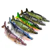 DHL Delivery Large Size Lures 6 Color Newest Multi Jointed Bass Plastic Fishing Lures Swimbait Sink Hooks Tackle 20.7cm 66g