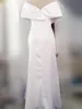 Wit Aso Ebi Afrikaanse zeemeermin Avondjurken Nigeriaanse lange bruidsmeisje jurken offshoulder formele Bellanaija feestjurken prom G9436750