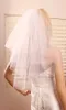 Pink Two Layer Wedding Veil White Ivory champagne Bridal veil two layer Elbow Length with comb 193a