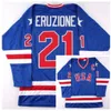 Man Retro 1980 USA Ice Hockey''nhl''Jerseys 17 Jack Ocallahan 21 Mike Eruzione 30 Jim Craig Sticthed Blue White 대체 크기 S-3XL