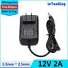 High quality Universal Power Adapter AC 100-240V to DC 12V 2A Power Supply Adaptor US plug 5.5*2.1mm-2.5mm With IC Chip DHL Free shipping