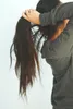 100 mänsklig våt vågig hästsvans hårstycke 10a Virgin Remy Natural Wave Drawstring Ponytail hårförlängning 160g Gratis avsked