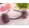 8 Kolory Kobiety Koreański Rabbit Fur Ball Girls Panda Headband Hairband Hoop Accessories Heatwear 20 sztuk / partia