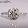 Vecalon Fashion Sieraden Design Wedding Band Ring voor Dames Kussen Cut 3CT Diamond 925 Sterling Zilveren Vrouwelijke Vinger Ring Gift Size5-12