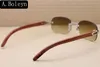 Manufacturers wholesale 3524015 Rimless Wood Sunglasses men Decor frame Wooden Sun glasses Size:55-18-135 mm