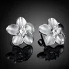 Áustria flor de cristal brinco 925 banhado a prata charme jóias bonitas brincos de simulação de pedra pequena flor