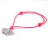 Heta! 100st Antik Silver Zink Alloy Bee Charms Wax Rope Justerbara Armband