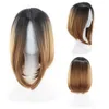 패션 밥 가발 MACHINE 짧은 곱슬 합성 가발 합성 가발 검은 가발 micro wig straight ombre color 유용한 헤어 코스프레 가발