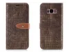 إلى Samsung Galaxy S8 S7 Case جراب فليب جلد فاخر Alligator جلد Crocodile جلد Samsung S7 edge S8 Plus كفر