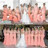 Дешево Элегантное платье для подружки невесты коралла с рукавами плюс платье кружева размером кружева красивые платья Bridemaids