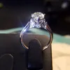 Vecalon 2016 mode neue hochzeit ring für frauen 1ct simulated diamant cz 925 sterling silber weibliche Verlobungsband Fingerring