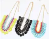 Collier de perles de pierres précieuses bohème, pendentifs de couleur fluorescente, chaînes en os, bijoux à la mode, ras de cou en perles, colliers en acrylique